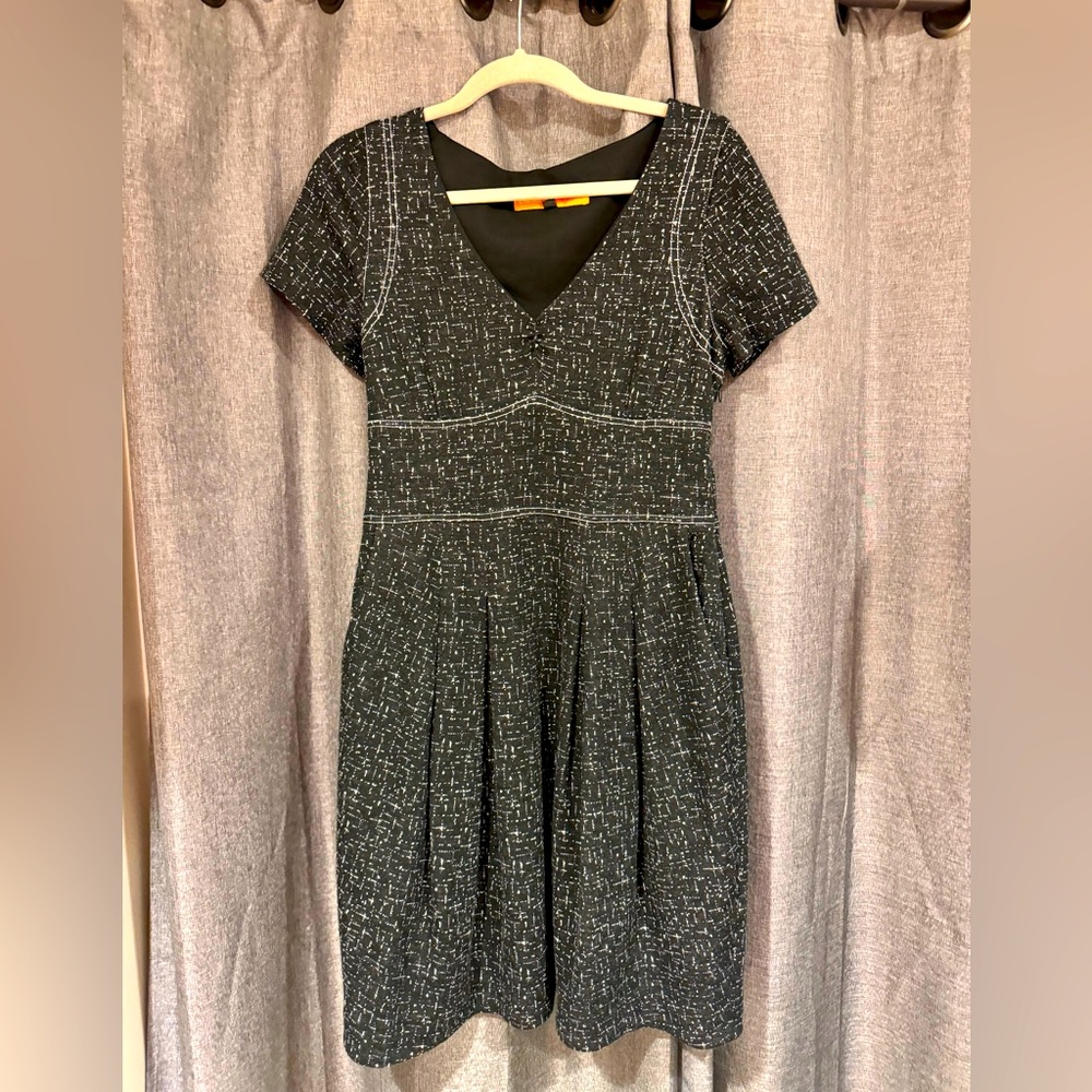 Black and gray dress.